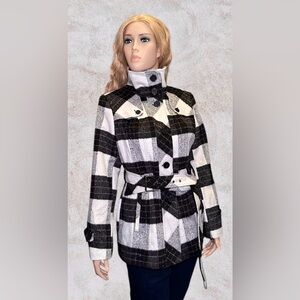 Nicole Miller Plaid Coat Sz small